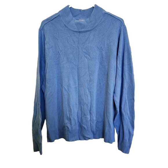 Vintage Blair Mock Turtleneck Sweatshirt Women's Blue Grandma 2X Plus Size - Picture 1 of 6